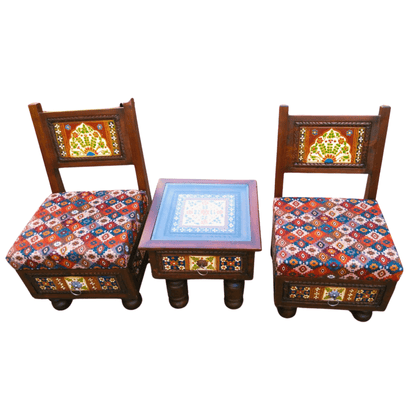 Swati Room Chair  Coffee Chair Set with Table